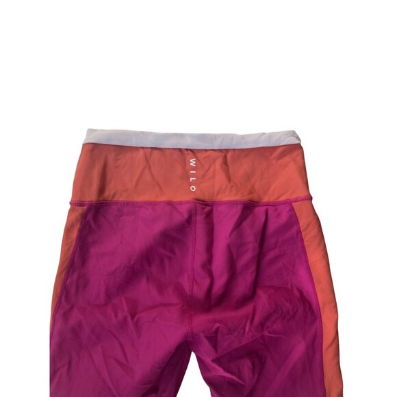 Wilo Ankle Leggings Women's Size L Orange, Pink, White High Waisted Workout Pant - Picture 3 of 4